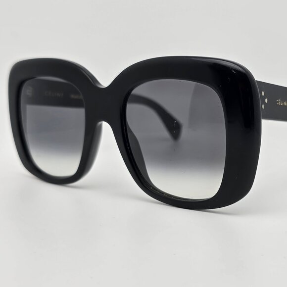 Celine CL41433/S 807 Black Frame Grey Gradient Lens Oversized Sunglasses w/ Case - Picture 3 of 15